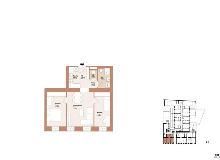 Wohnung zum Kauf - Erstbezug 269.000 € 3 Zimmer 56,3 m² EG Wien,Ottakring 1160