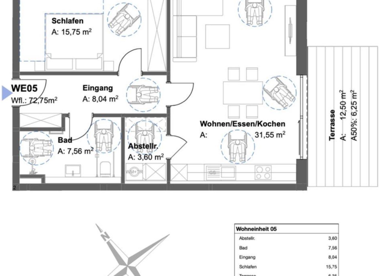 Terrassenwohnung zur Miete - Erstbezug 860 € 2 Zimmer 73 m² 3 Geschosse frei ab sofort Griesbach Bad Griesbach i.Rottal 94086