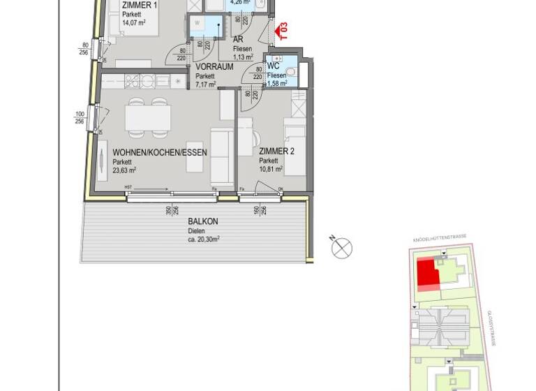 Wohnung zum Kauf - Erstbezug 598.000 € 3 Zimmer 62,7 m² 1. Geschoss Wien 1140