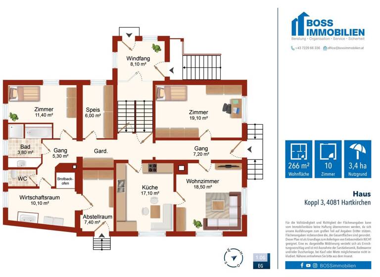 Haus zum Kauf 990.000 € 10 Zimmer 266 m² 34.000 m² Grundstück Koppl 3 Hartkirchen 4081