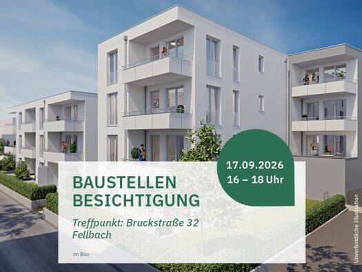 Wohnung zum Kauf - Erstbezug provisionsfrei 634.000 € 4 Zimmer 107,3 m² 2. Geschoss Bruckstraße 32 Fellbach Fellbach 70734