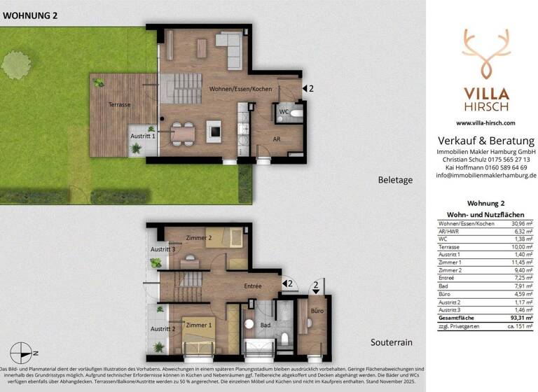 Maisonette zum Kauf - Erstbezug 709.000 € 3,5 Zimmer 93,3 m² EG frei ab 01.10.2026 Kleinmachnow 14532