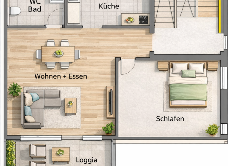 Wohnung zum Kauf 135.000 € 2 Zimmer 44 m² Balingen 72336