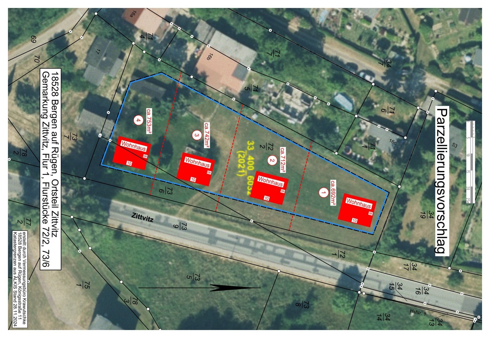 Grundstück zum Kauf 83.000 € 692 m²<br/>Grundstück Bergen auf Rügen 18528