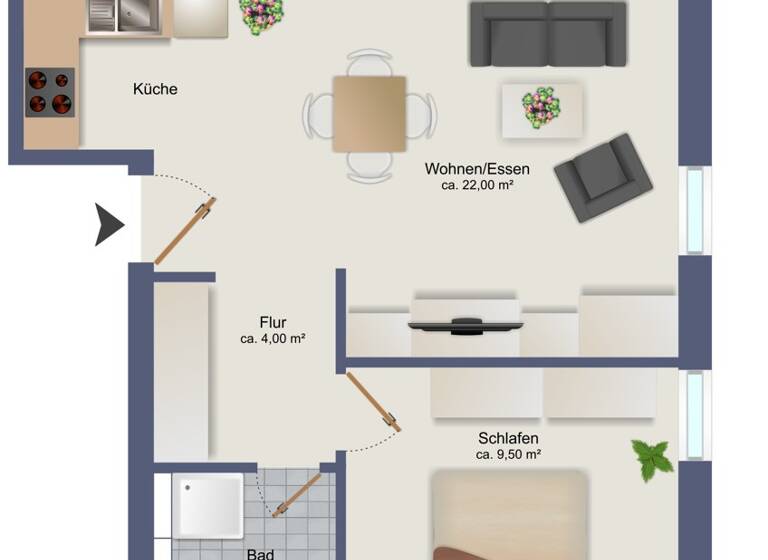 Wohnung zum Kauf 117.000 € 2 Zimmer 37,9 m²<br/>Wohnfläche Dachgeschoss<br/>Geschoss Nonnevitz Dranske / Bakenberg 18556