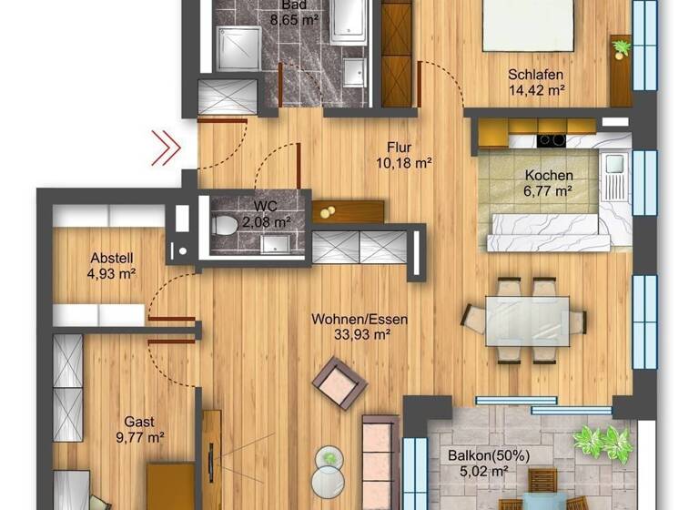 Wohnung zum Kauf 410.000 € 3,5 Zimmer 96 m²<br/>Wohnfläche 2.<br/>Geschoss ab sofort<br/>Verfügbarkeit Bolheim Herbrechtingen 89542