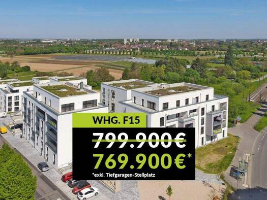 Wohnung zum Kauf provisionsfrei 769.900 € 3 Zimmer 121,4 m² Wolfartsweier Karlsruhe / Wolfartsweier 76228