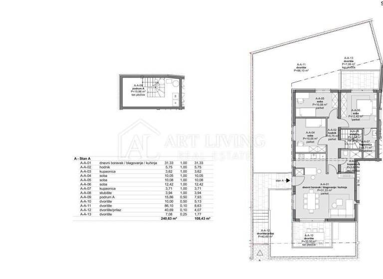 Wohnung zum Kauf 433.700 € 4 Zimmer 108 m² Porec Luka