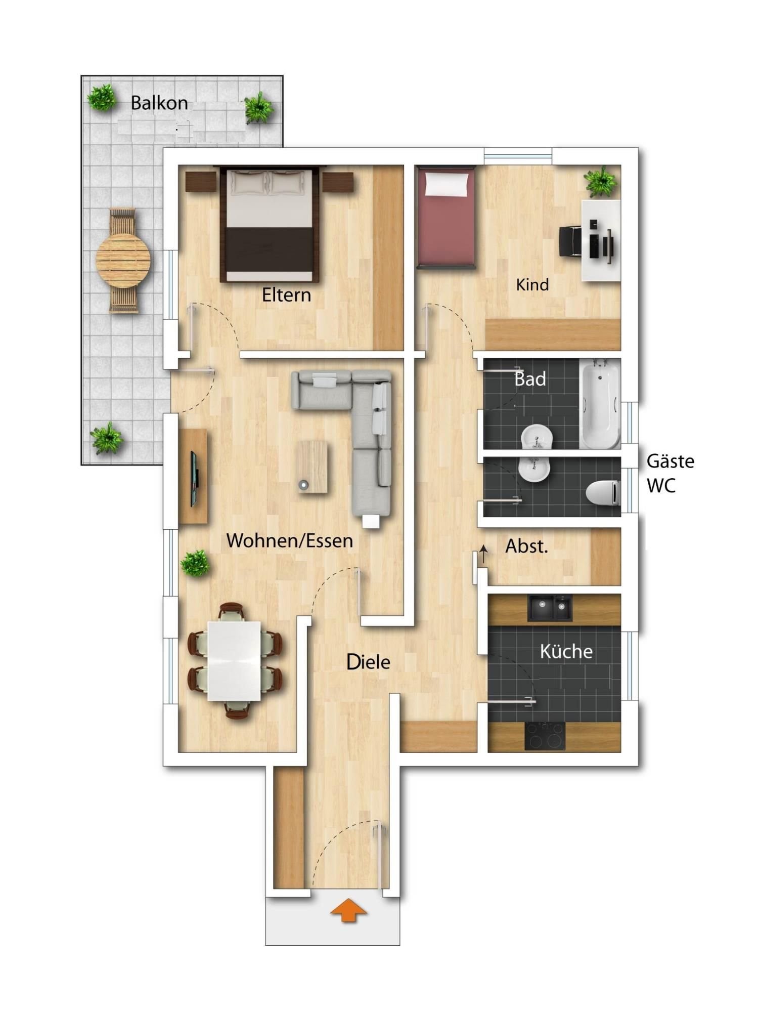 Wohnung zum Kauf 399.800 € 3 Zimmer 96 m²<br/>Wohnfläche 5.<br/>Geschoss Königswiesen - Nord Regensburg 93051