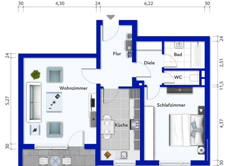 Wohnung zum Kauf 195.000 € 2 Zimmer 66,1 m²<br/>Wohnfläche Ay Senden 89250
