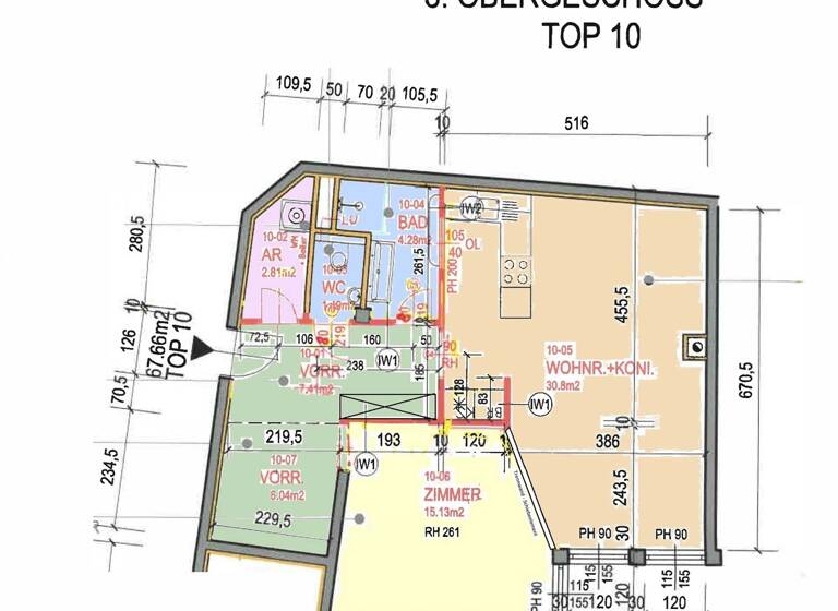 Wohnung zum Kauf 676.600 € 2 Zimmer 67,7 m² Wien 1020