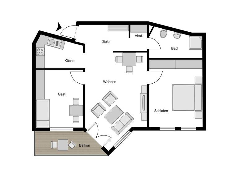 Wohnung zum Kauf 199.000 € 3,5 Zimmer 70,2 m² 2. Geschoss Westenfeld Bochum 44867