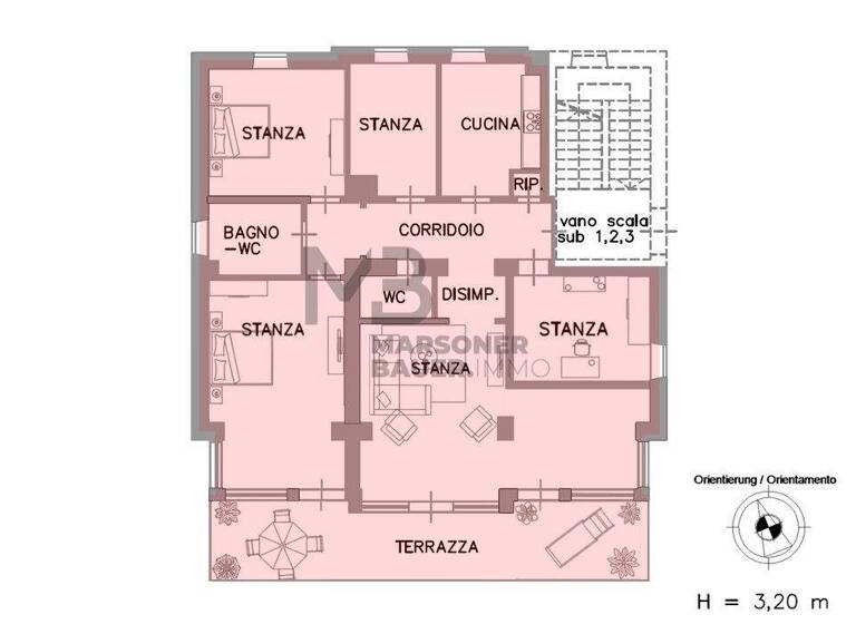 Wohnung zum Kauf 630.000 € 5 Zimmer 134 m² 1. Geschoss Meran 39012