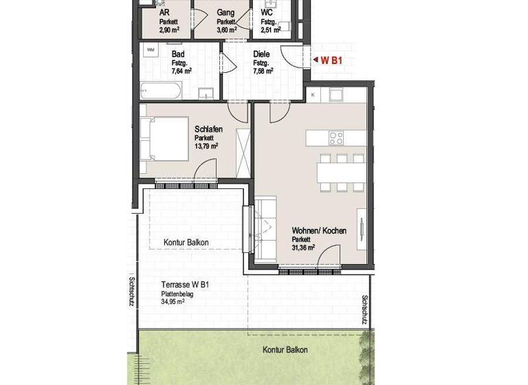 Wohnung zum Kauf provisionsfrei 561.353 € 4 Zimmer 89,5 m² Piesendorf-Fürth 5721