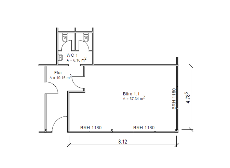 Büro zur Miete 420 € 45 m² Bürofläche Mooswald Freiburg im Breisgau 79110