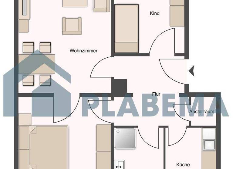 Wohnung zur Miete 855 € 3 Zimmer 57 m² 1. Geschoss frei ab 01.03.2026 Wismarsche Straße 216 Lewenberg Schwerin 19053