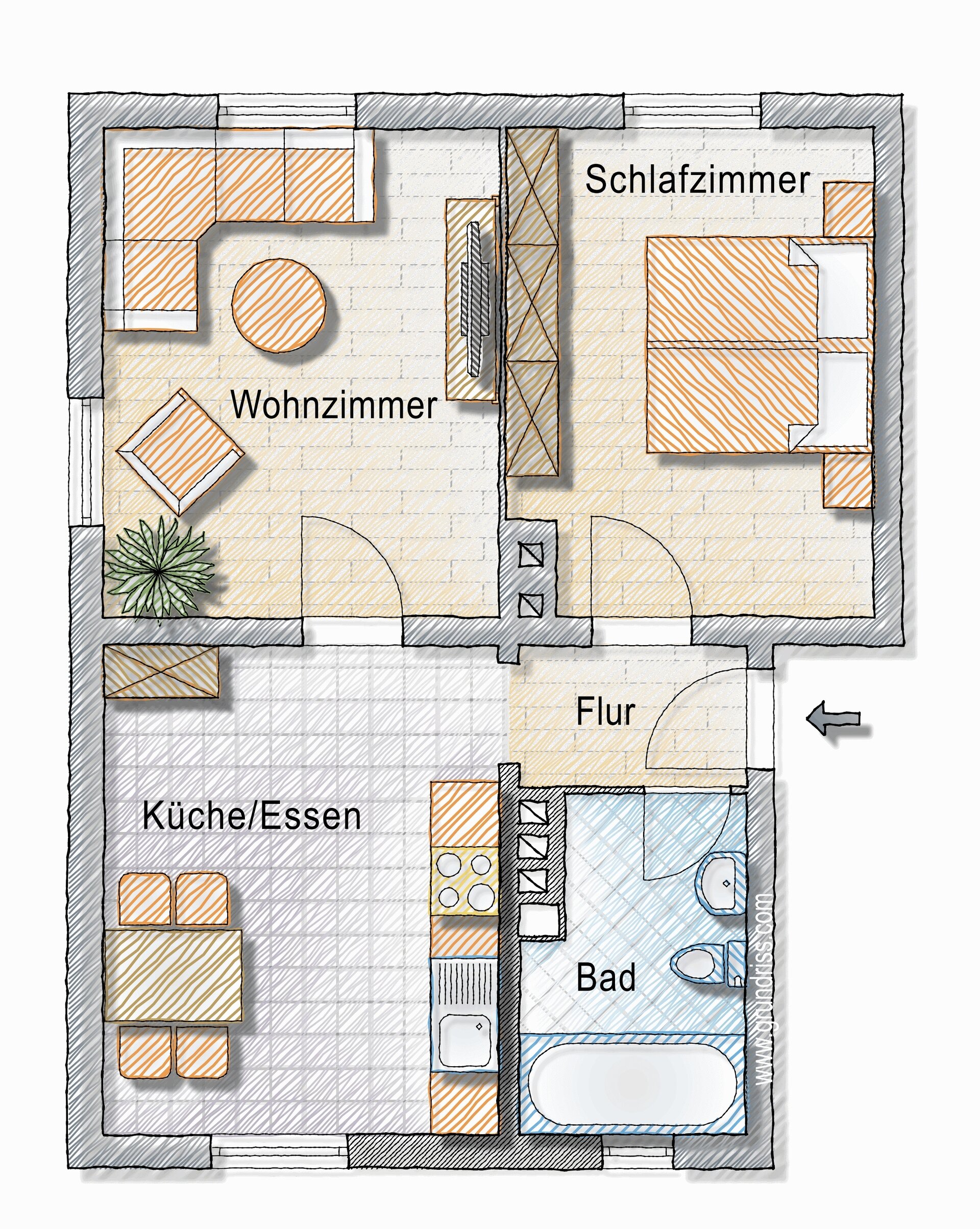 Wohnung zur Miete 435 € 2 Zimmer 52 m²<br/>Wohnfläche 01.12.2024<br/>Verfügbarkeit Jenneweg Saarbrücken 66113