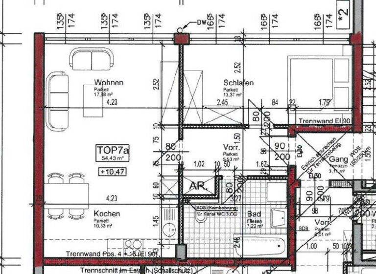 Wohnung zur Miete 656 € 2 Zimmer 3. Geschoss Rainerstraße Linz 4020