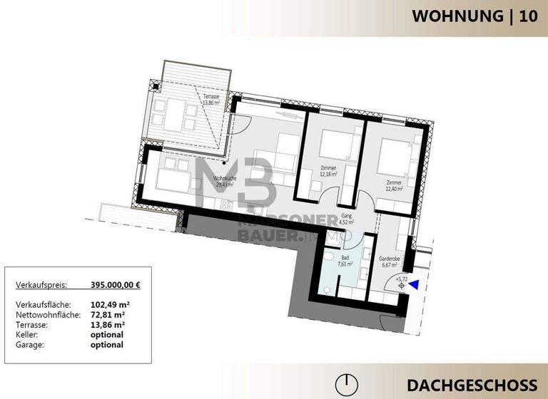 Penthouse zum Kauf 395.000 € 3 Zimmer 72,8 m² Latsch, Morter 39021