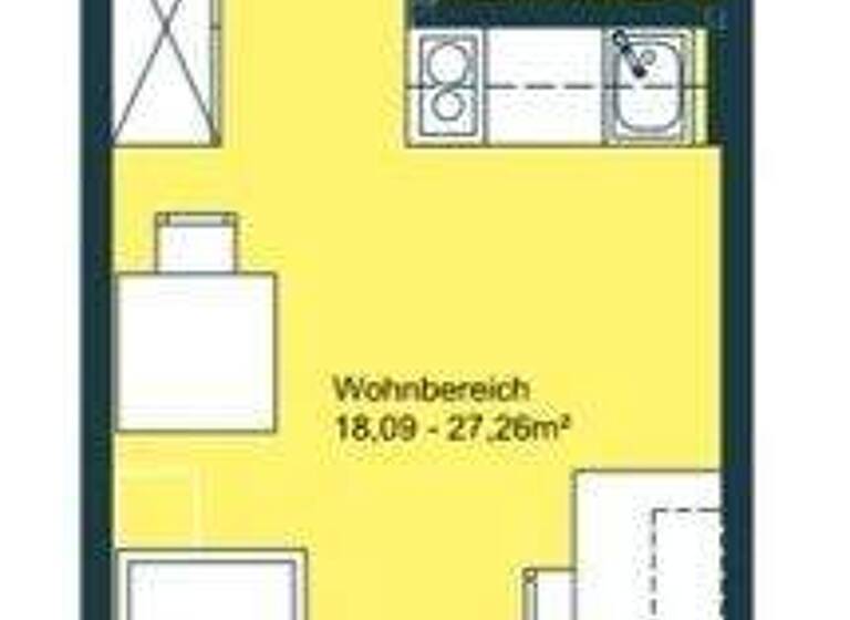 Studio zur Miete 450 € 1 Zimmer 21,6 m² 4. Geschoss frei ab 01.03.2026 Nürnberger Platz 1 Südvorstadt-West Dresden 01187