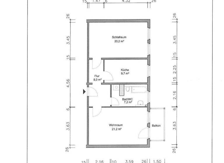 Wohnung zur Miete 405 € 2 Zimmer 67,5 m² 3. Geschoss Bauvereinstraße 12 Innenstadt Gera 07545