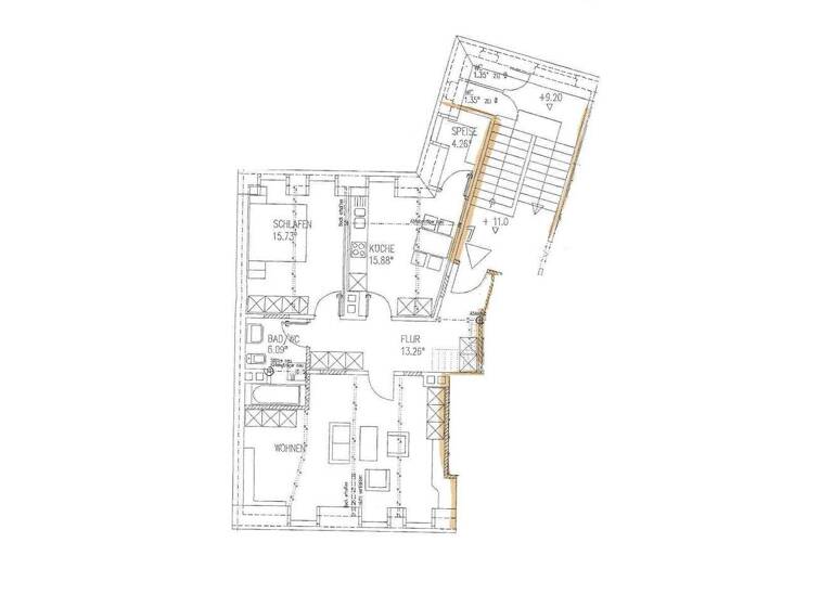 Wohnung zur Miete 400 € 2 Zimmer 80 m² 3. Geschoss frei ab sofort Kasernenstraße 1 Westend Plauen 08523