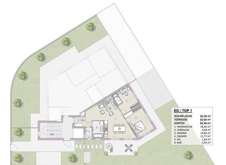 Wohnung zum Kauf - Erstbezug 499.500 € 3 Zimmer 65,5 m² EG Wien 1210