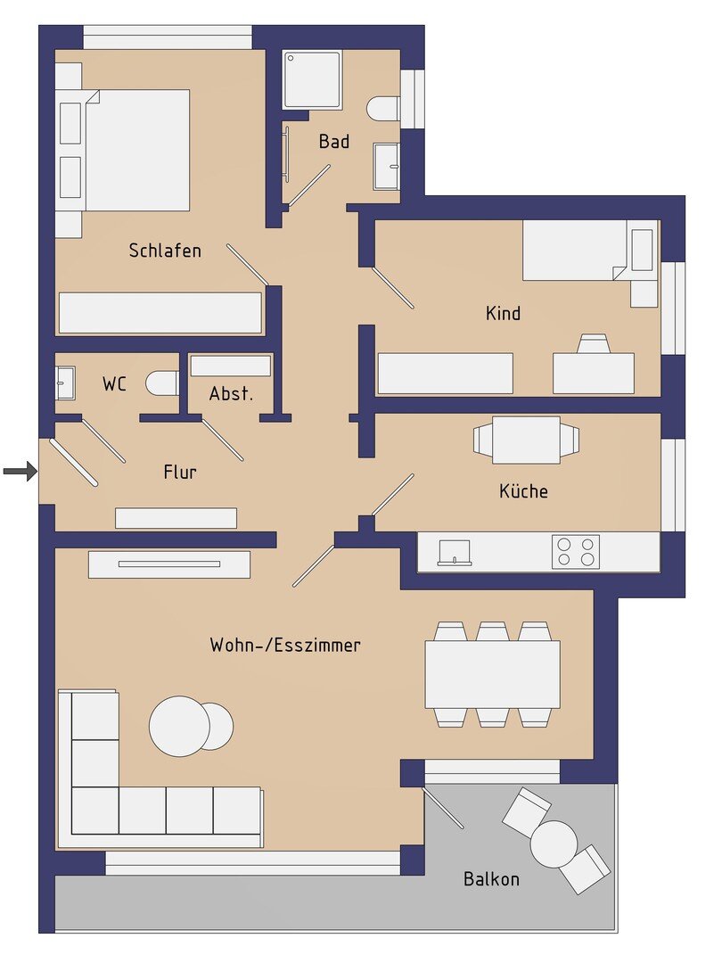 Wohnung zur Miete 1.250 € 3 Zimmer 83 m²<br/>Wohnfläche EG<br/>Geschoss ab sofort<br/>Verfügbarkeit Alt - Reinbek Reinbek 21465