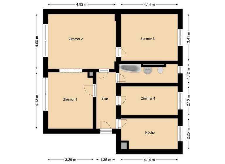 Studio zum Kauf 85.000 € 4 Zimmer 73 m² 1. Geschoss Innenstadt Riesa 01589