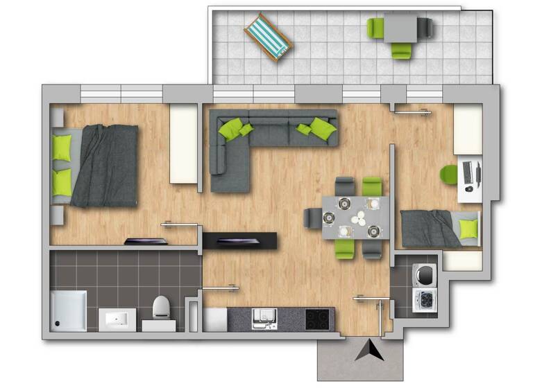 Wohnung zum Kauf 424.494 € 3 Zimmer 53,9 m² St. Jakob in Haus 6392