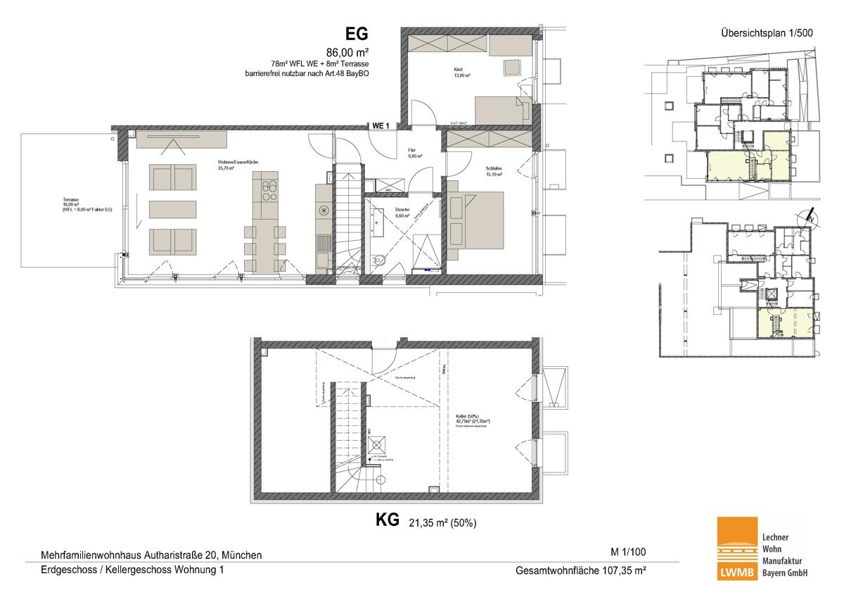 Wohnung zum Kauf provisionsfrei 1.469.900 € 3 Zimmer 107,4 m²<br/>Wohnfläche EG<br/>Geschoss Harlaching München-Harlaching 81545