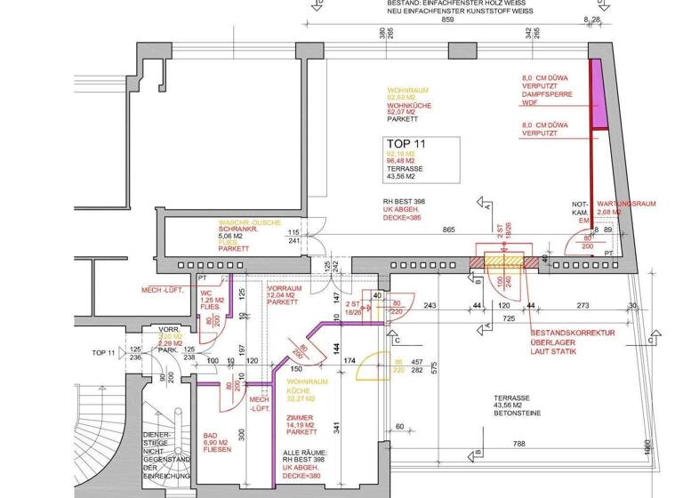 Terrassenwohnung zur Miete 2.305 € 2 Zimmer Wien 1040