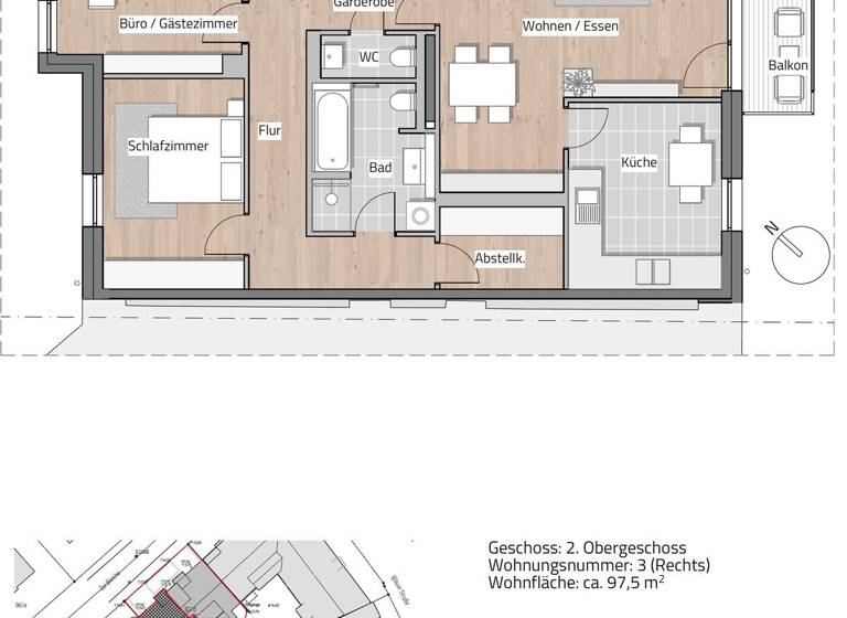 Wohnung zum Kauf - Neubau 674.500 € 3 Zimmer 98,3 m² 2. Geschoss Laubegast Dresden 01279