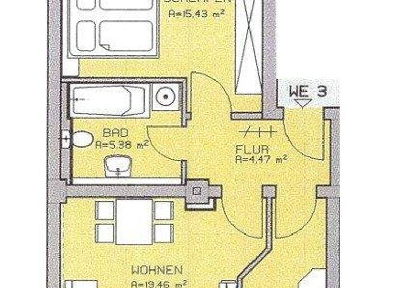 Wohnung zum Kauf 56.000 € 2 Zimmer 56,1 m² 1. Geschoss Spiegelstraße 61 Bahnhofsvorstadt Zwickau 08056