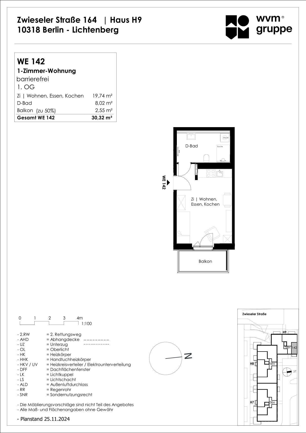 Wohnung zum Kauf provisionsfrei 204.000 € 1 Zimmer 30,3 m²<br/>Wohnfläche 1.<br/>Geschoss Zwieseler Straße 164 Karlshorst Berlin 10318