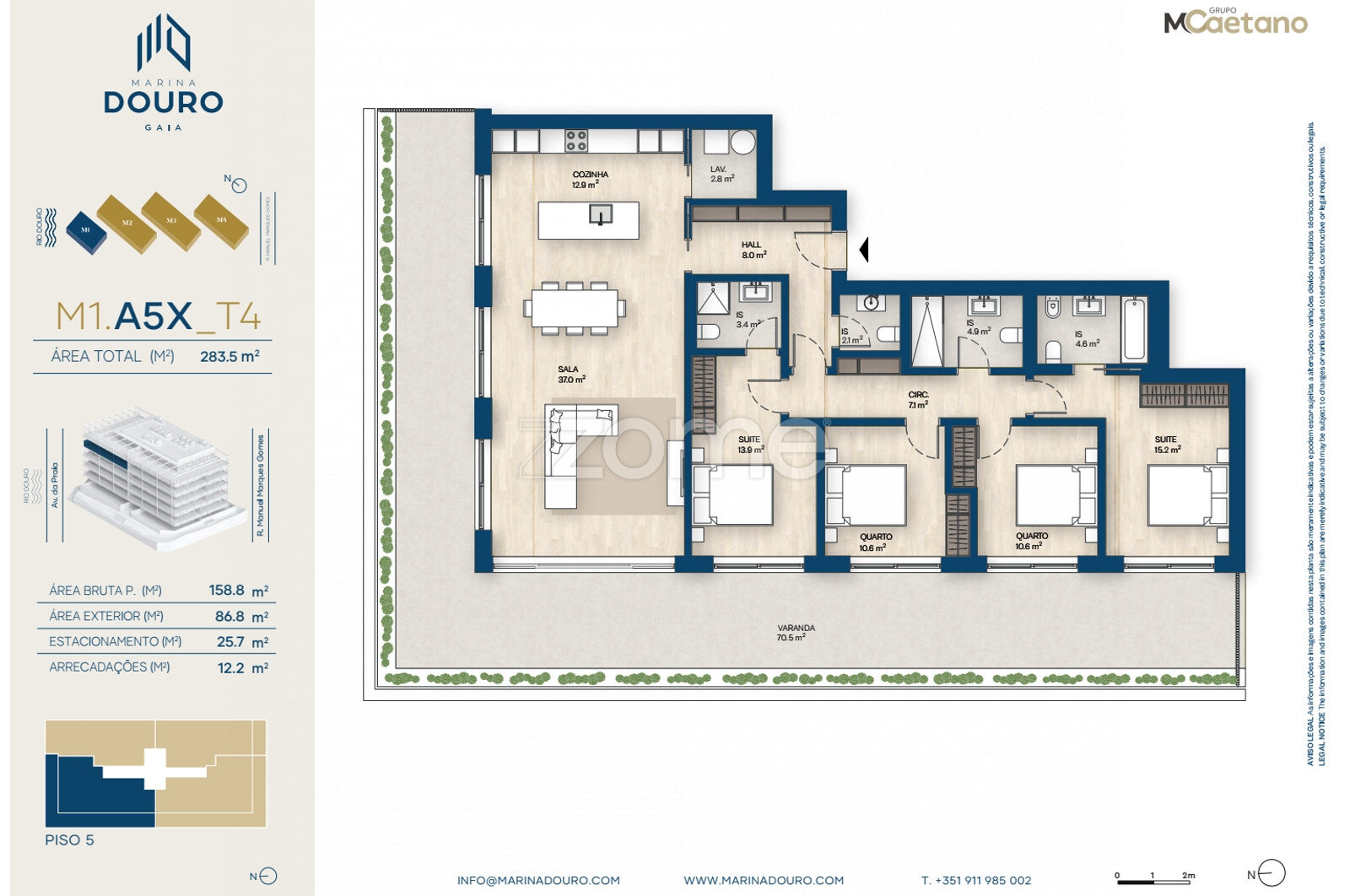 Studio zum Kauf 1.030.000 € 5 Zimmer 159 m²<br/>Wohnfläche Vila Nova de Gaia