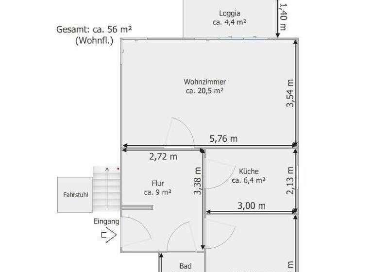Wohnung zur Miete 700 € 2 Zimmer 56 m² Schwedderbergstraße 19 Bad Suderode Quedlinburg / Bad Suderode 06485