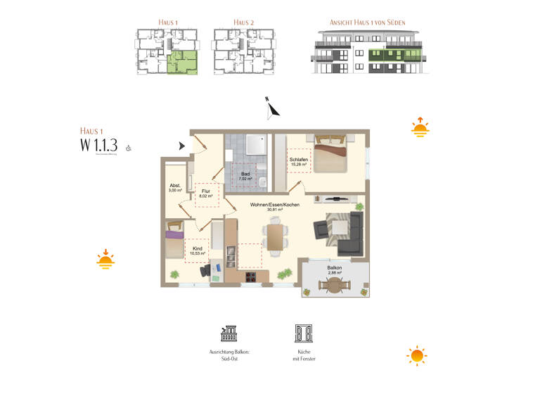 Wohnung zum Kauf provisionsfrei 453.500 € 3 Zimmer 77,5 m² 1. Geschoss Zellerberg Rieden 87668