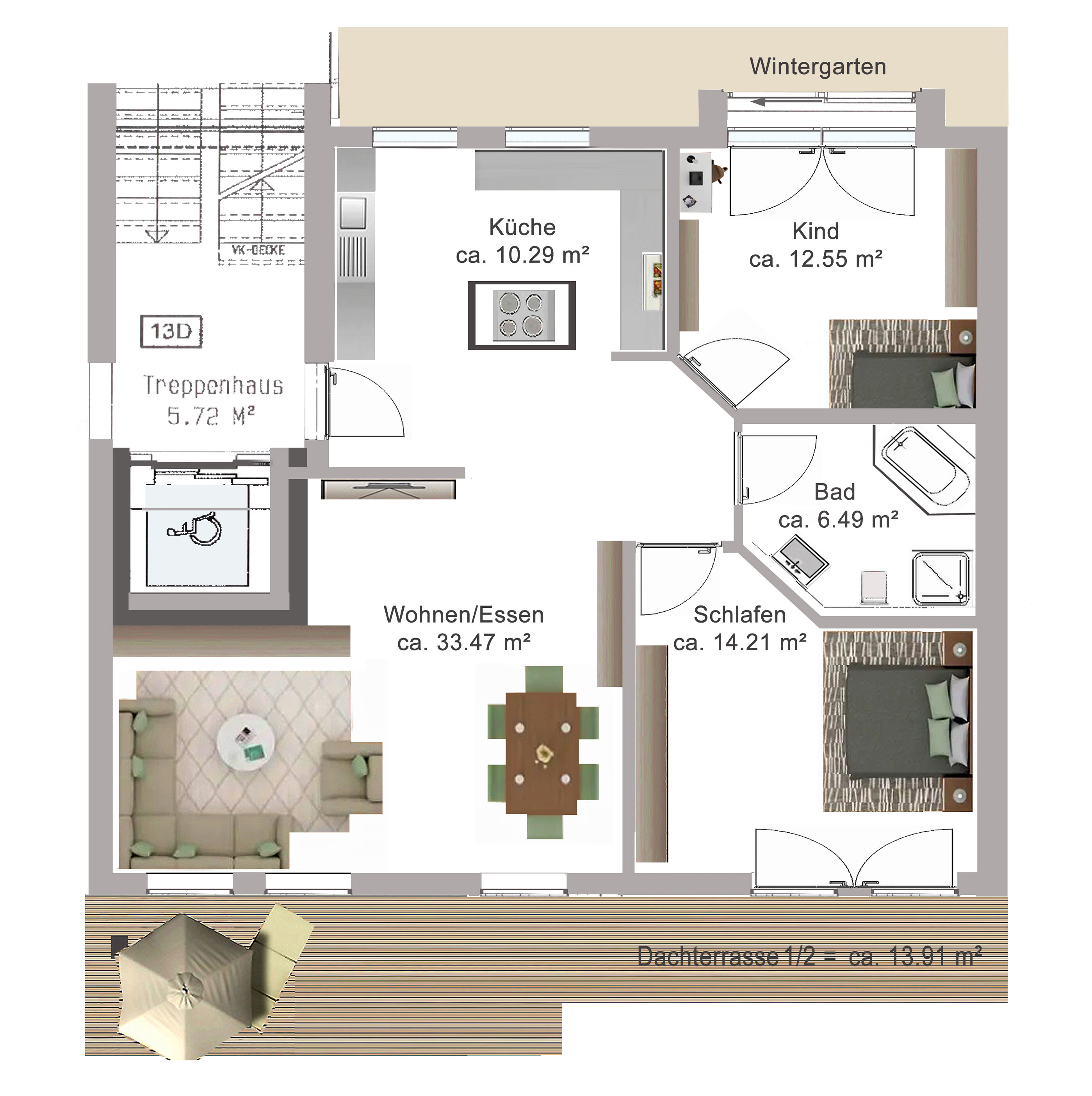 Wohnung zum Kauf 650.000 € 3 Zimmer 90,7 m²<br/>Wohnfläche 3.<br/>Geschoss Marktplatz 9 Baldham Vaterstetten 85598