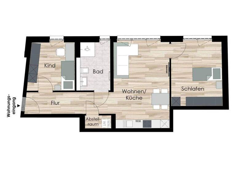 Wohnung zur Miete - Erstbezug 740 € 3 Zimmer 67,2 m² 1. Geschoss frei ab sofort Goethestraße 11 Ohrdruf 99885
