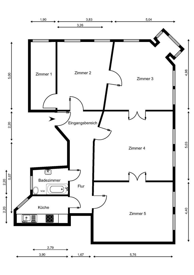 Wohnung zur Miete 1.522 € 5 Zimmer 138,4 m²<br/>Wohnfläche 3.<br/>Geschoss Bernauer Str. 93 Oranienburg Oranienburg 16515