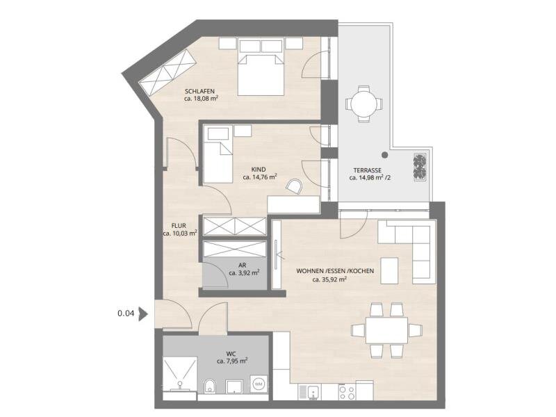 Wohnung zur Miete 1.881 € 3 Zimmer 98,9 m²<br/>Wohnfläche EG<br/>Geschoss ab sofort<br/>Verfügbarkeit Stadtpark / Stadtgrenze 20 Fürth 90762