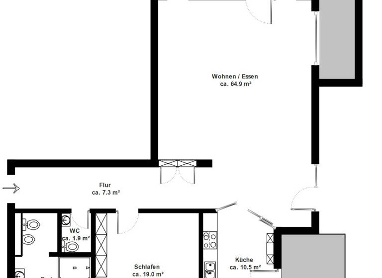 Wohnung zum Kauf 1.165.000 € 2 Zimmer 127 m² 1. Geschoss Poppenbüttel Hamburg 22391