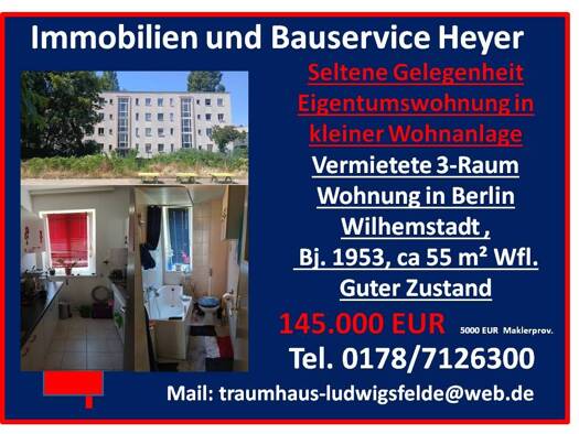 Wohnung zum Kauf als Kapitalanlage geeignet 145.000 € 3 Zimmer 55 m² Spandau Spandau 13595