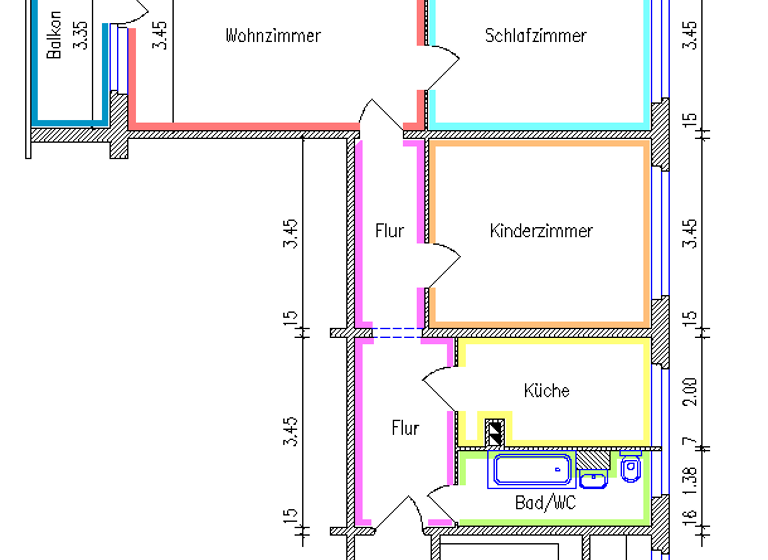 Wohnung zur Miete 427 € 3 Zimmer 71,2 m² 2. Geschoss frei ab 31.03.2026 Fürstenstr. 250 Yorckgebiet Chemnitz 09130