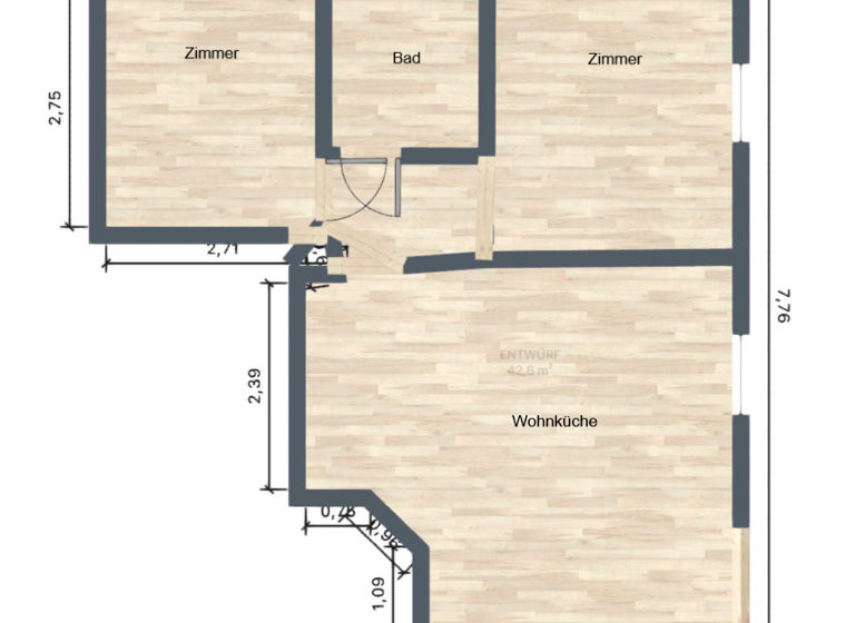 Wohnung zur Miete 650 € 2 Zimmer 49 m² Altefähr 18573