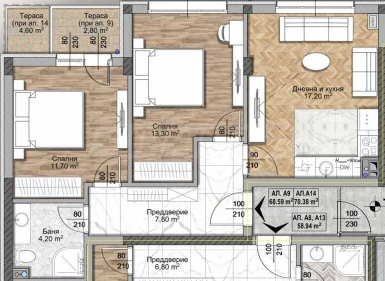 Studio zum Kauf 186.902 € 3 Zimmer 88,3 m² Sofia
