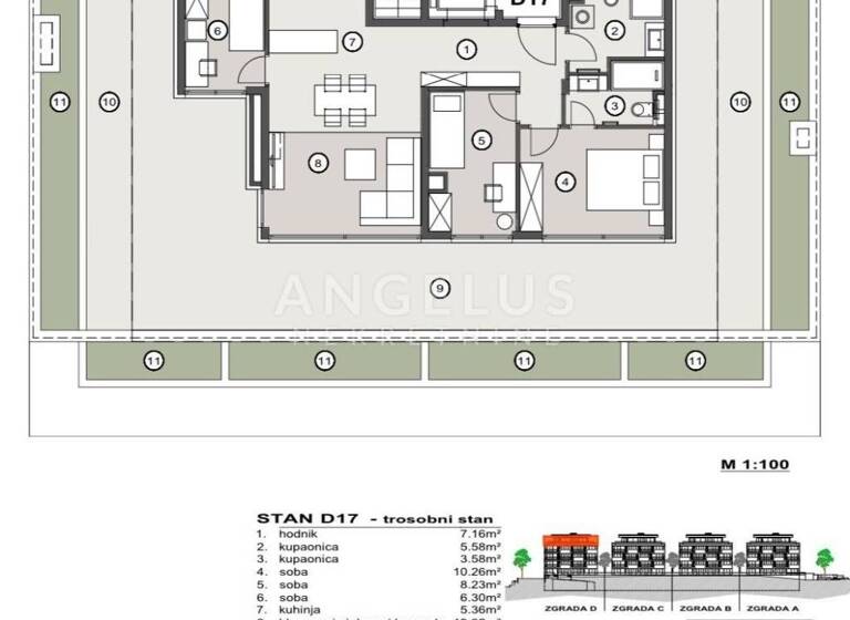 Wohnung zum Kauf 878.700 € 4 Zimmer 117 m² 4. Geschoss Znjan - Stobrec