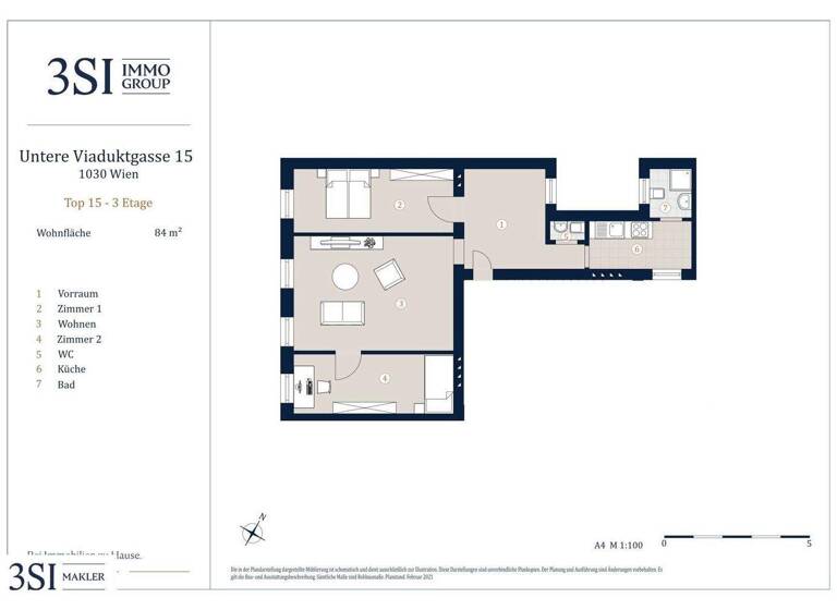 WG-Zimmer zum Kauf 539.000 € 3 Zimmer 84 m² 3. Geschoss Untere Viaduktgasse 15 Wien 1030