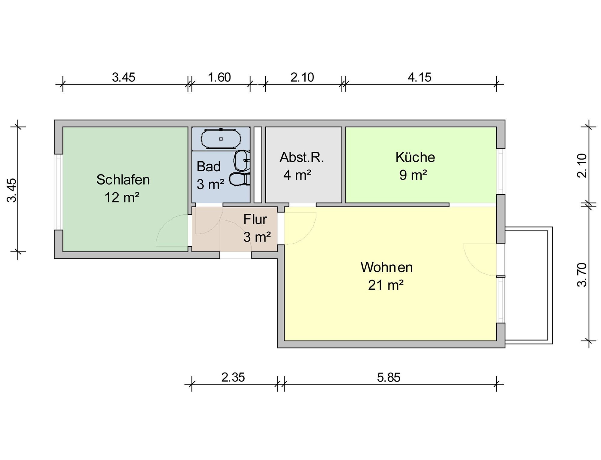 Wohnung zur Miete 302 € 2 Zimmer 55 m²<br/>Wohnfläche 3.<br/>Geschoss Albert-Funk-Straße 104 Eckersbach 265 Zwickau 08066